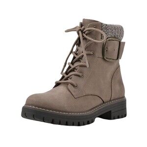 NEW Cliffs by White Mountain Womens Size 6 WIDE Mentor Lace-Up Ankle Boots Stone